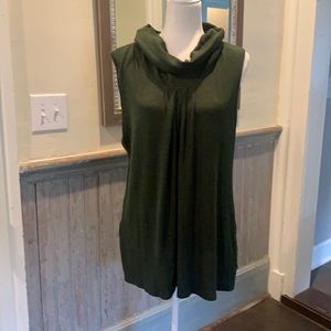Olive colored sleeveless sweater